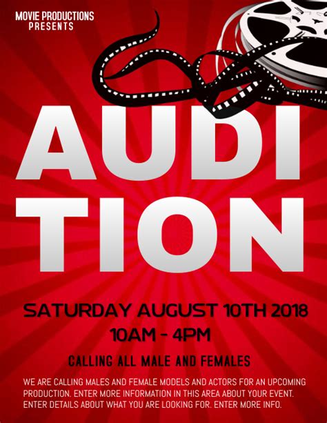 Audition Template Postermywall