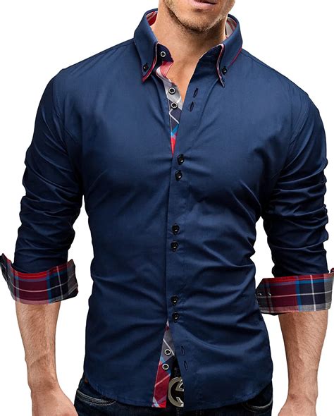 Brand 2018 Fashion Male Shirt Long Sleeves Tops Double Collar Business