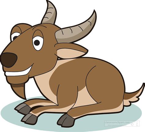 Mammal Clipart Cute Cartoon Style Billy Goat Clip Art