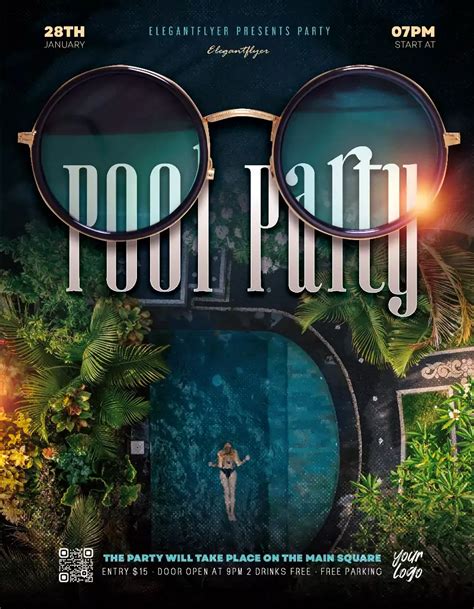 Pool Parties Flyer Pool Parties Poster Party Poster Party Flyer Party Event Pool Party