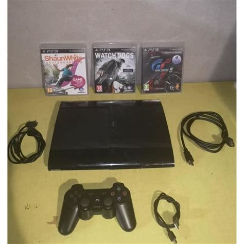 Console Ps3 Ultra Slim 12 Go Sony Playstation 3 1 Manette 3 Jeux
