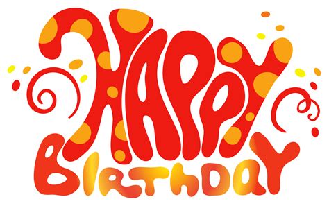 Red Cute Happy Birthday Text Png Clipart Birthday Pinterest