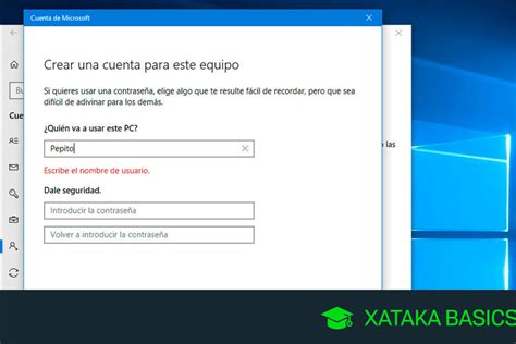 Windows 10 cómo crear una cuenta de usuario local no enlazada a una