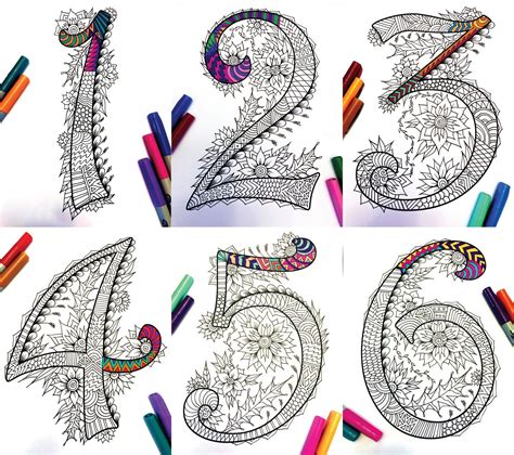 10 Zentangle Numbers Inspired By The Font Harrington Scribble