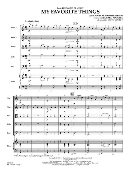 The Sheet Music For My Favorite Things