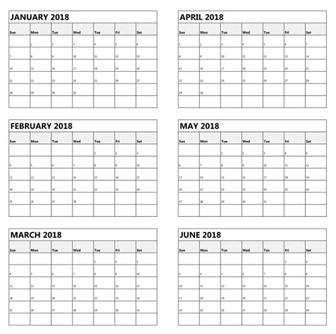 Free Printable Calendar 6 Months Example Calendar Printable