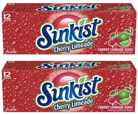 Sunkist Cherry Limeade Soda 12oz Cans 24 Pack Louisiana Pantry