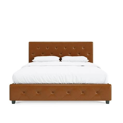 Dhp Dakota Upholstered Platform Bed Full Camel Faux Leather