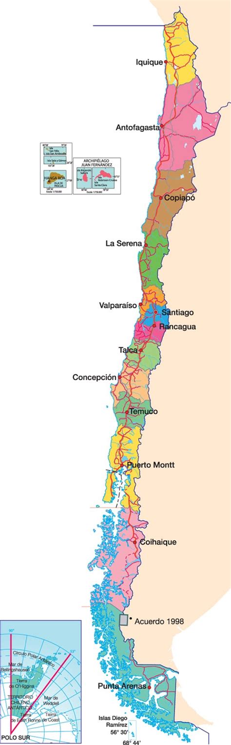 Mapa Político De Chile Actualizado