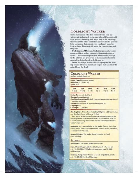 Coldlight Walker Some Humanoids Who Died From Extreme Cold But Whose