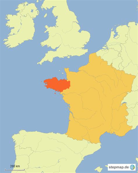 Stepmap Bretagne In Frankreich Landkarte Für Deutschland