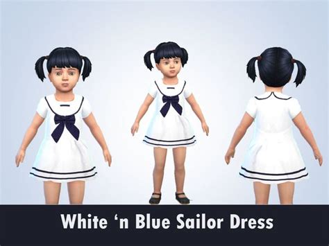 Pin By Historical Sims Finds On Sims Cc Toddler Sailor Dress Blue