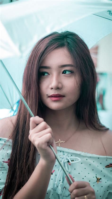 Cute Asian Model Umbrella Photography Free 4k Ultra Hd