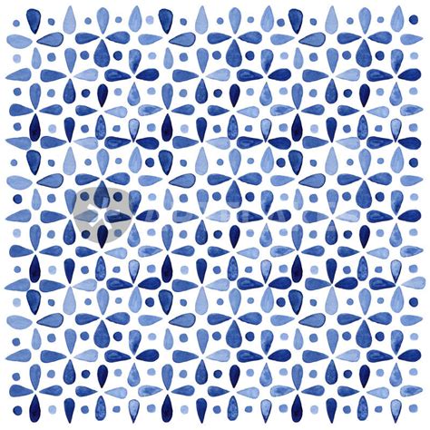 Imperfect Geometry Blue Petal Grid Malerei Als Poster Und Kunstdruck