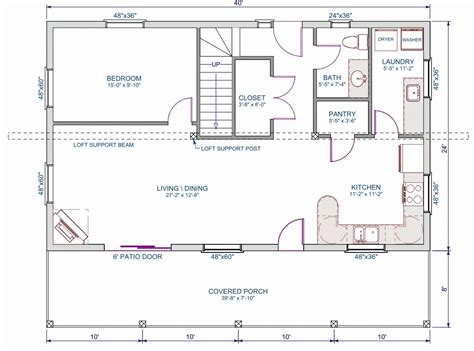 Lovely 24 X 30 2 Bedroom House Plans House Plan Loft Floor Plans