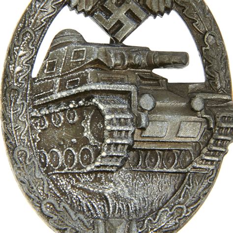 Original German Wwii Panzer Assault Tank Badge Silver Grade