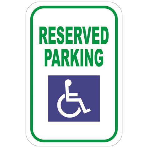 Handicap Reserved Parking Aluminum Sign Winmark Stamp And Sign Stamps