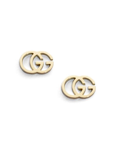 Gucci Double-g Stud Earrings in White/Gold (Metallic) - Lyst