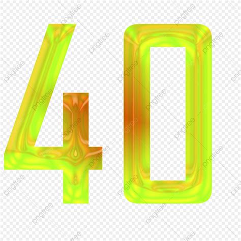 Number 40 Clipart Vector 40 Number 3d Effect Editable Design 40