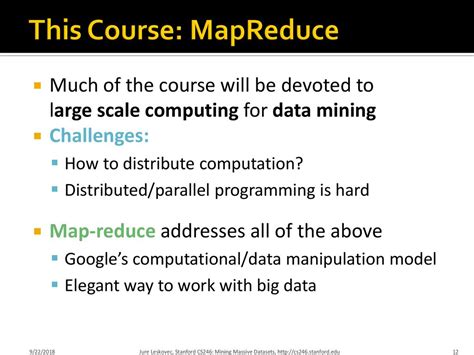 Cs246mining Massive Datasets Intro And Mapreduce Ppt Download