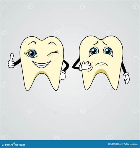 Cartoon Of Sad And Happy Teeth Stock Vector Illustration Of Happy