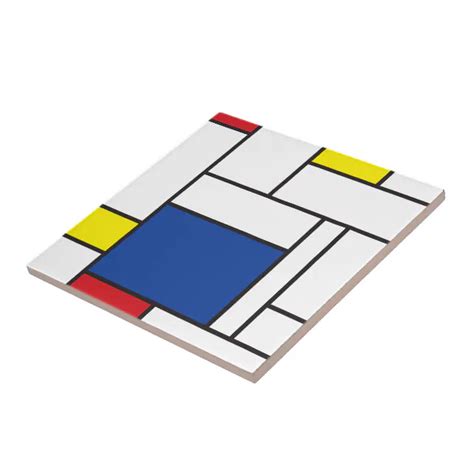 Mondrian Minimalist Geometric De Stijl Modern Art Tile Zazzle