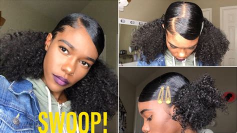 Swoop Slick Space Buns Ponytails Natural Hair Youtube