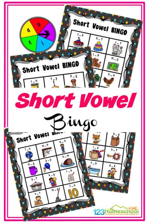 Free Printable Short Vowel Bingo Game