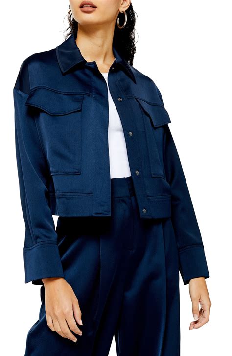 Topshop Cropped Satin Utility Jacket Nordstrom Fashion Clothes