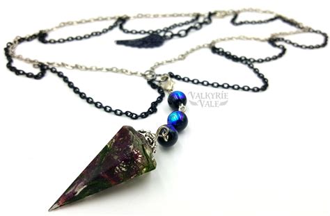 Purple And Green Pendulum Chain Necklace By Valkyrievale On Deviantart