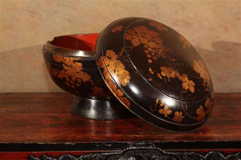 Japanese Lacquered Wood Storage Box For Sale At Stdibs