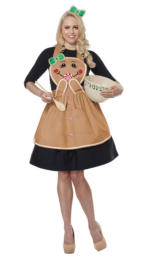 One Size Fits Most Womens Gingerbread Apron Costume Ebay