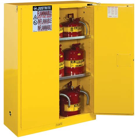 sure grip® ex flammable safety cabinet 45 gallon s c doors yellow intl