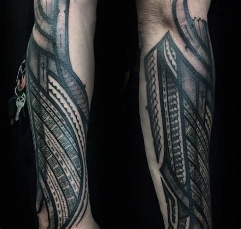 40 Polynesian Forearm Tattoo Designs For Men Masculine Tribal