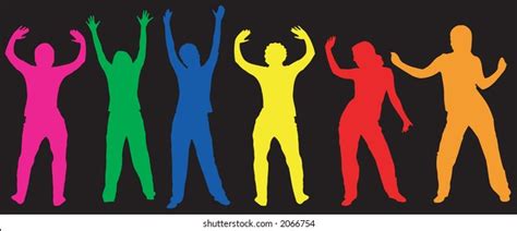 Variety Silhouettes Dancing People Stock Vector Royalty Free 2066754