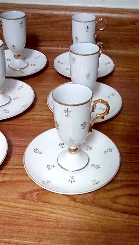 Vintage Tall Demitasse Espresso Coffee Cups And Saucers Gold Etsy