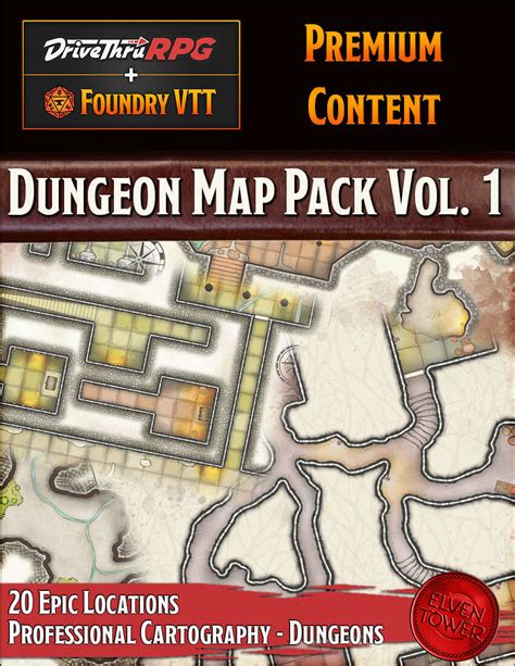 Dungeon Map Pack Vol 1 Foundry Vtt Elven Tower Foundry Vtt