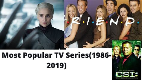 Top 10 Most Popular Tv Series 1986 2019 Amazing Statistics Youtube