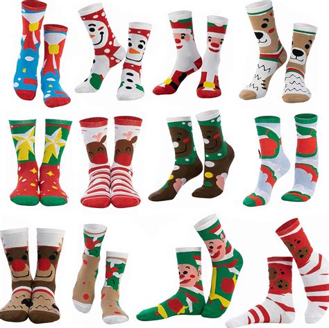 Amazon Com Pairs Christmas Holiday Warm Soft Cotton Socks Set For Christmas For Winter