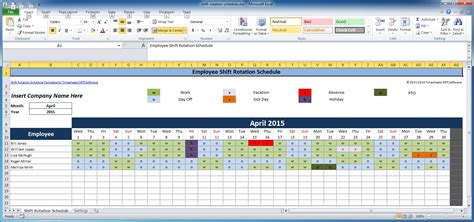 Work Schedule Spreadsheet Excel Within Free Employee And Shift Schedule