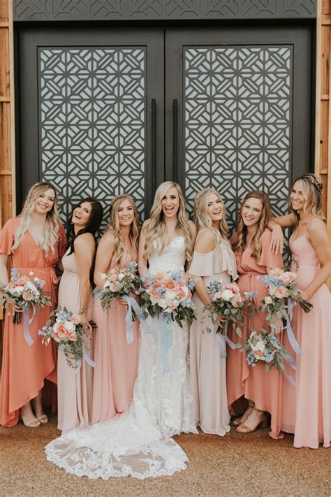Peach Summer Wedding Colors For 2023 Peach Bridesmaid Dresses And