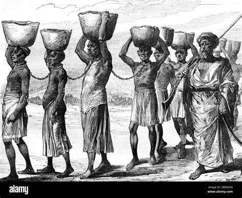 Comerciante Árabe De Esclavos Líder Encadenado De Esclavos Africanos En