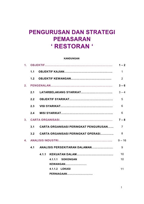 Berikut ini contoh penghitungan analisa harga satuan pekerjaan: Pemasaran Restoran