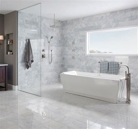 Bathroom shower tile ideas and inspiration. 10 Gorgeous Way to Use White Marble Tile For Bathroom ...