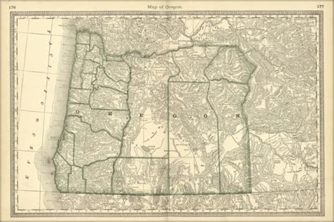 Poster Many Sizes Map Of Oregon 1881 2403 Picclick