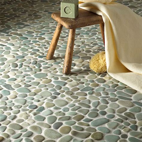 Sea Green Pebble Tile Pebble Tile Pebble Floor Pebble Mosaic