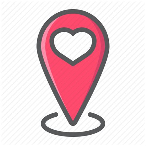 Heart Location Love Map Pin Pointer Valentine Icon