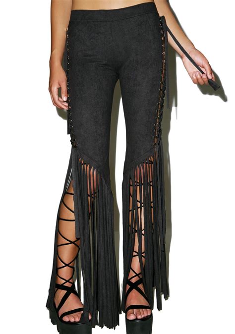 J Valentine Get Twisted Lace Up Fringed Pants Dolls Kill