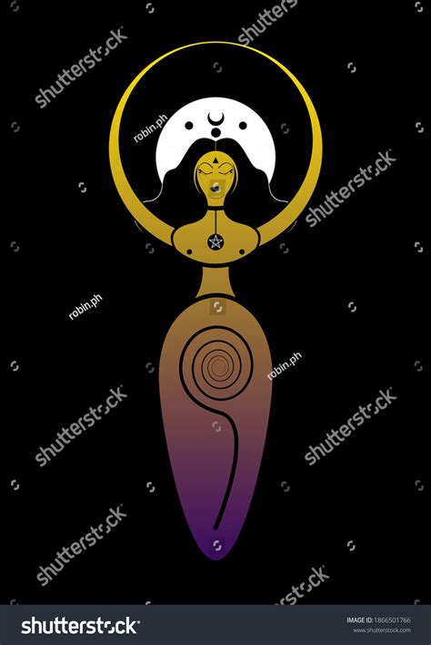 Woman Wicca Mother Earth Symbol Sexual Vetor Stock Livre De Direitos 1866501766 Shutterstock
