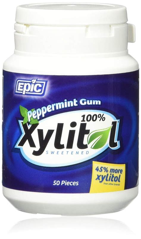 Gumppprmntxylitol Swtnd 50 Ct 100 Xylitol Sweetened By Epic Dental